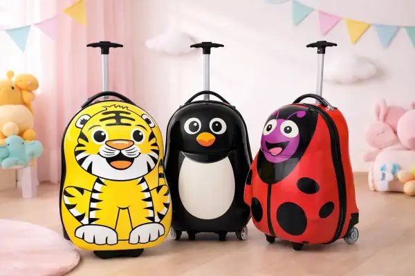 20-Inch Polycarbonate Unbreakable Kids Luggage Trolley Suitcase – 2 Wheels with Adjustable Pull Ha