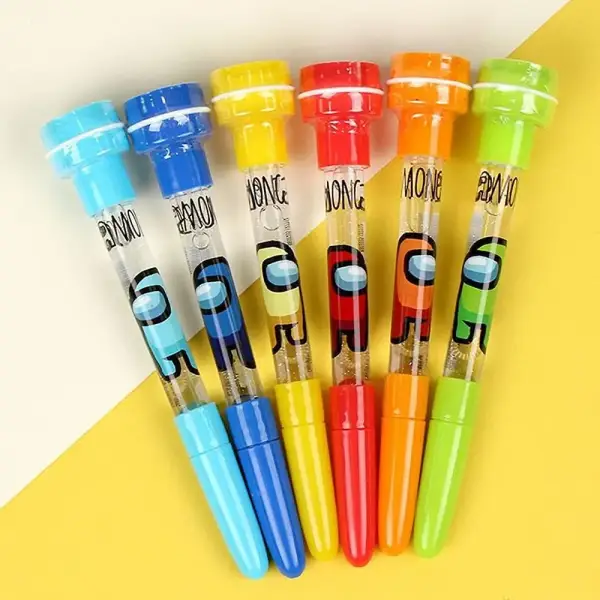 4-in-1 Stamp/Bubble/Ball Point/LED Light Pen