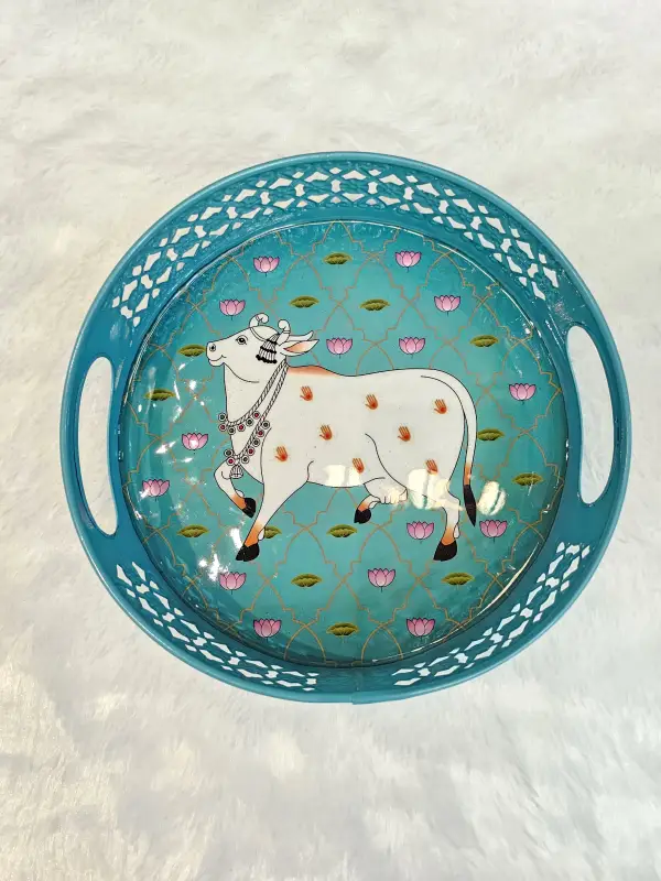 Alluring Tray - Painted with Pichwai Art