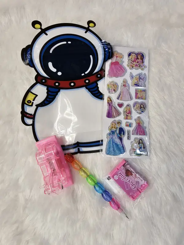 Astronaut Gift Bag with Stickers, Bead Pencil, Horse Sharpener & Eraser