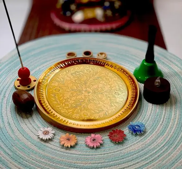 Brass Pooja Pital/ Plate 9 inch