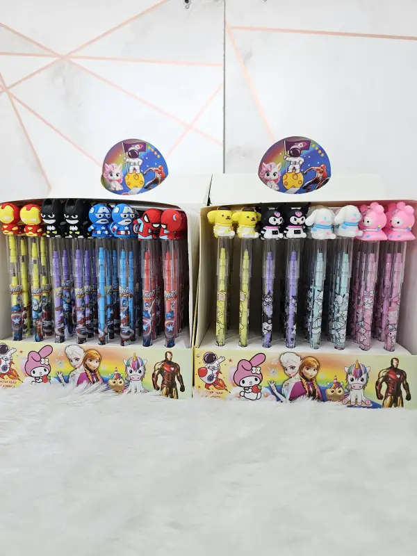 Cartoon character-themed push pencils