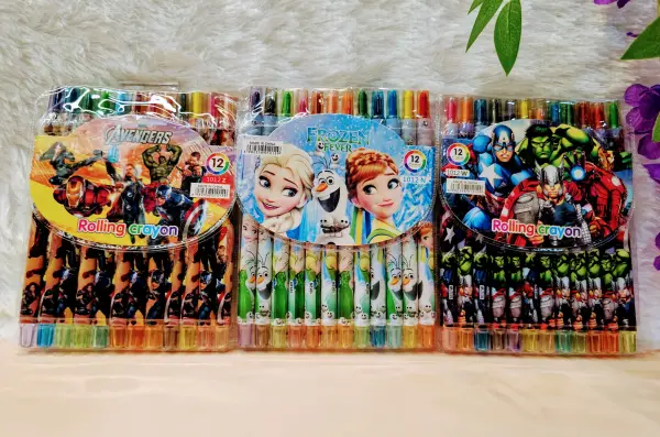 Cartoon Printed Rolling Crayons 12pcs