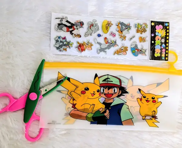 Cartoon Stationery Kit with Stickers and Scissors