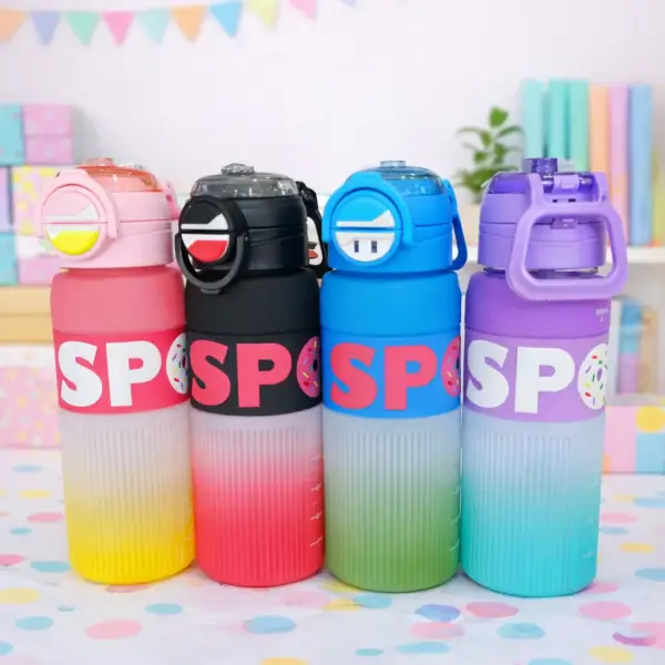 Colourful Kids Water Bottle with Lock Lid | Durable School & Travel Bottle