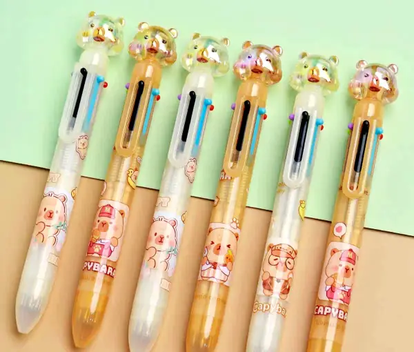 Cute Cartoon Animal 6-Color Multi Ink Pen for Kids | Assorted Designs Return Gift