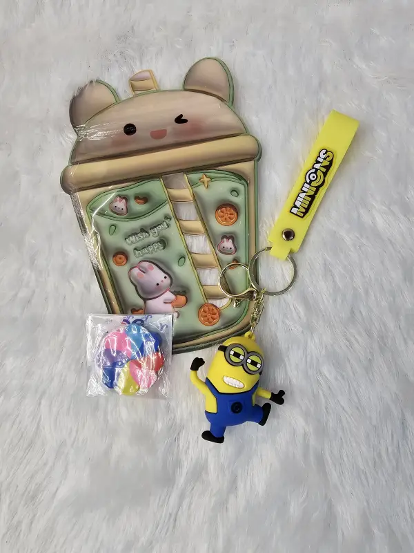 Cute Cup Pouch Gift Set with Premium Quality Keychain