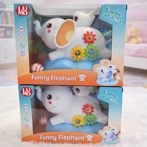 Cute Musical Elephant Toy with Lights & Sound