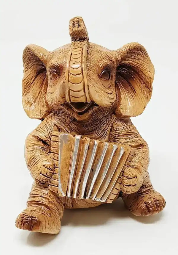 Elephant Playing Musical Instrument Showpiece