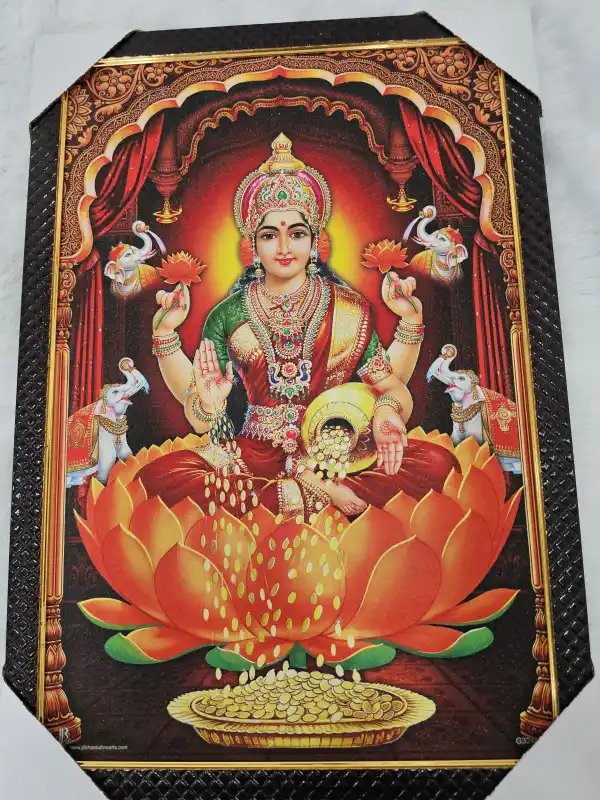 Exquisite Lord Lakshmi Framed Wall Art