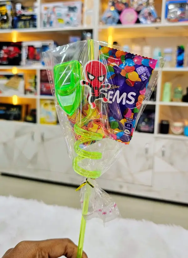 Gift Stick Combo β Spiral Straw + Sharpener + Eraser + Gems