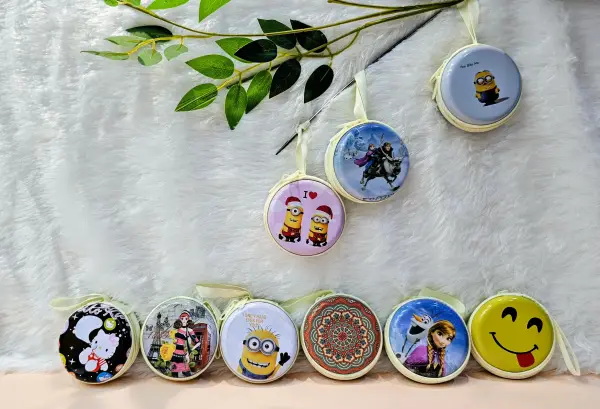 Hard Top Multi Purpose Circle Shape Coin Box Pouch