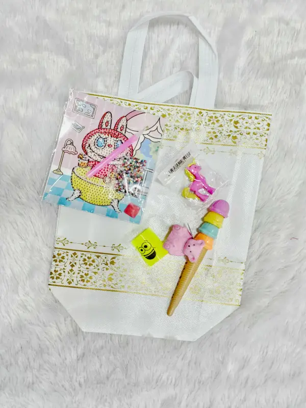 💎🦄 Kids’ Creative Gift Set – Diamond Art Kit, Ice Cream Pen, Unicorn Eraser, Spiral Book, 