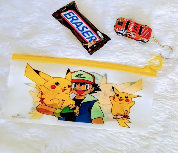 Kids’ Return Gift Combo – Pencil Pouch, Eraser & Keychain