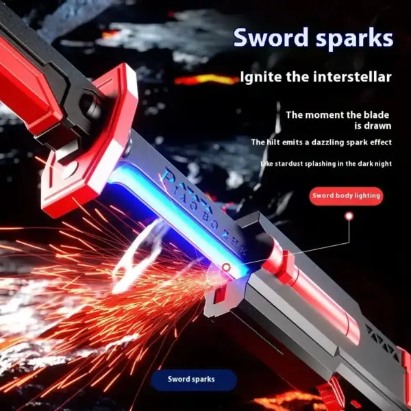 LED Lightsaber Katana Sword with Spark & Smoke Effect – USB Rechargeable Toy