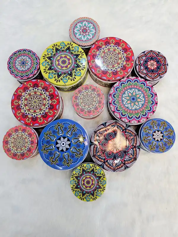 Mandala Printed Metal Box Set