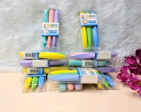 Mini Crayon Shaped Eraser Set