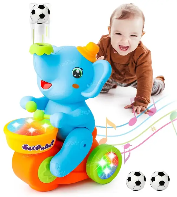 Musical Walking Elephant Drummer Toy
