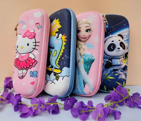 Premium Embossed 3D Pencil Box Bag School Compass for Boy Girl