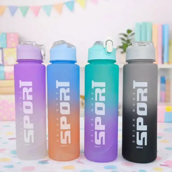 Premium 900ml Sports Bottle with Flip Lid | Stylish Gradient Water Bottle for Return Gifts