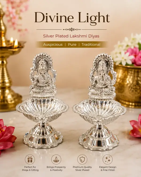Premium Silver Plated Diyas Set
