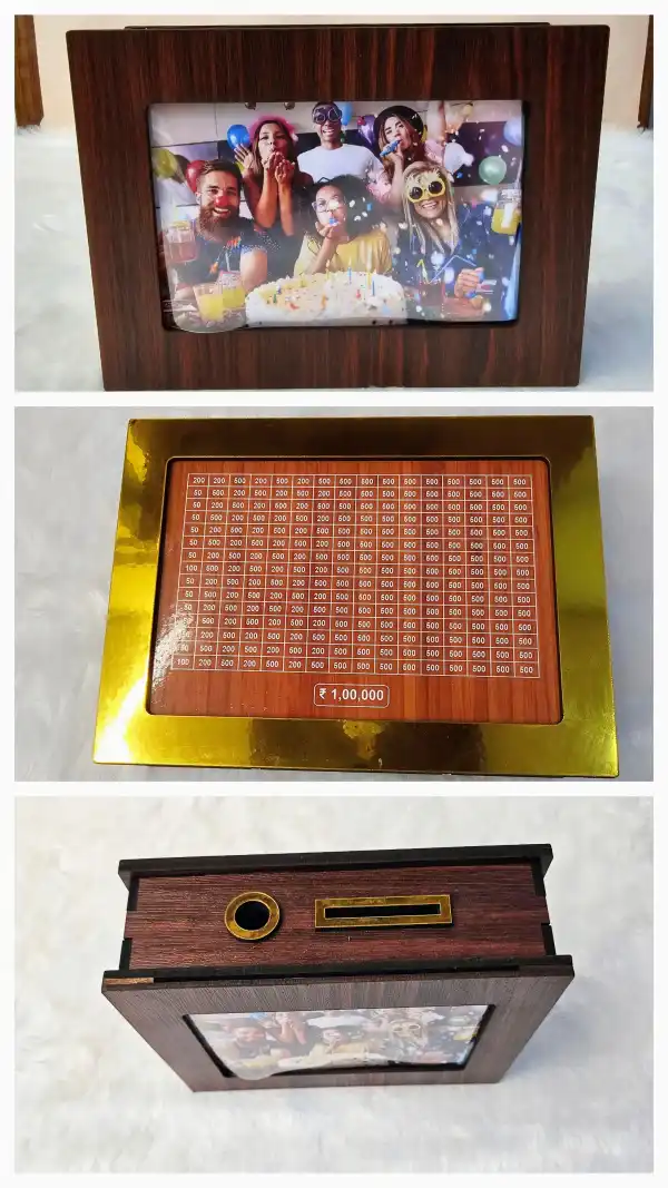 Premium Wooden Money Savings Box (100000)