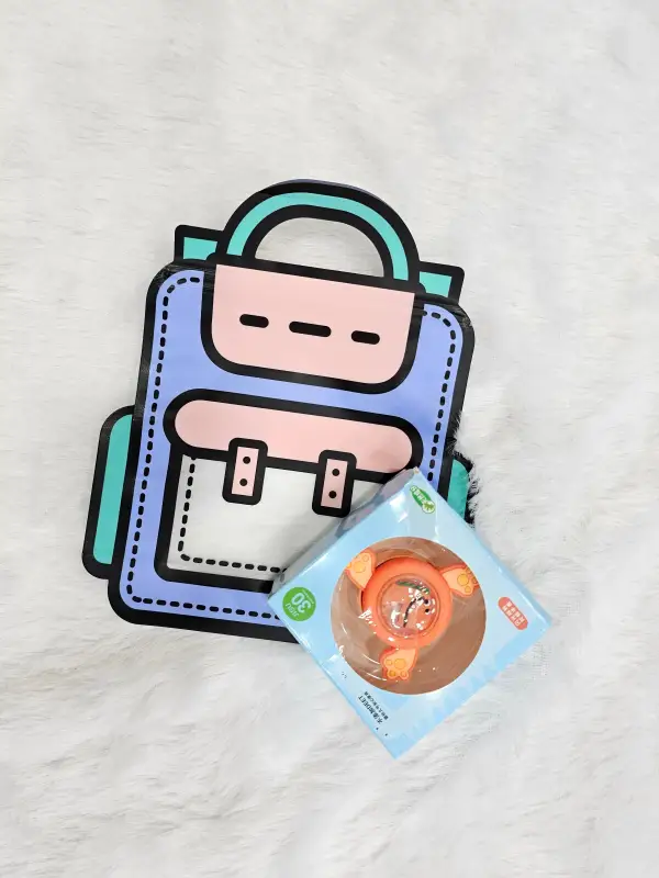 School-Shaped Bag with Light-Up Spinner