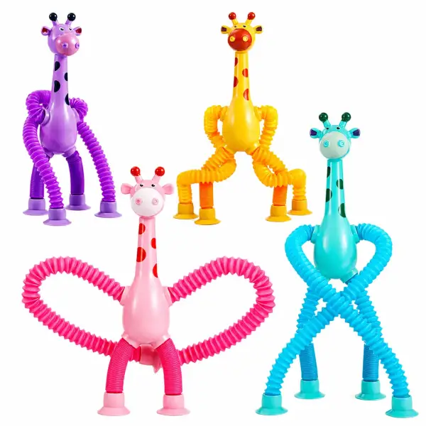 Telescopic Suction Giraffe Toy for Kids | Stretchy Fidget Pop Tube Toy